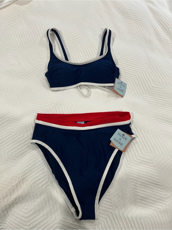 Shade & Shore Other - NWT SHADE & SHORE Navy and Red
Bikini with White Trim. Top Med, Bottom Large